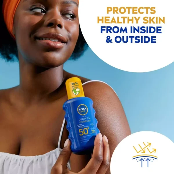 NIVEA SUN Protect & Moisture Sun Spray SPF 50+ (200ml) - Image 4