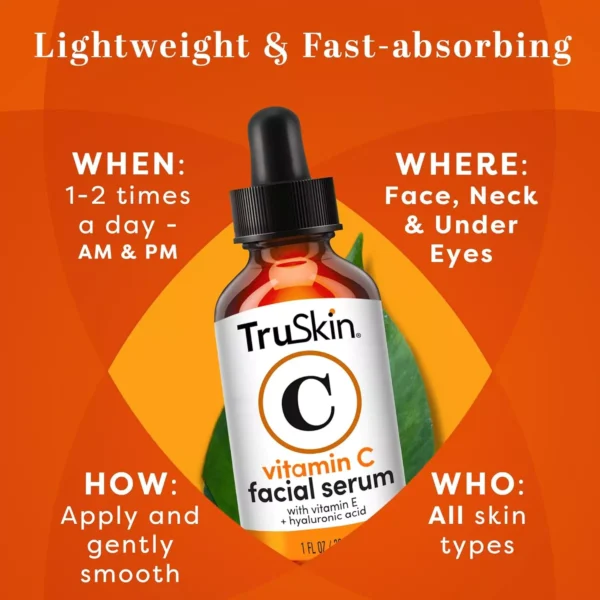 TruSkin Vitamin C Serum for Face - 2 Fl Oz 60 ml - Image 6